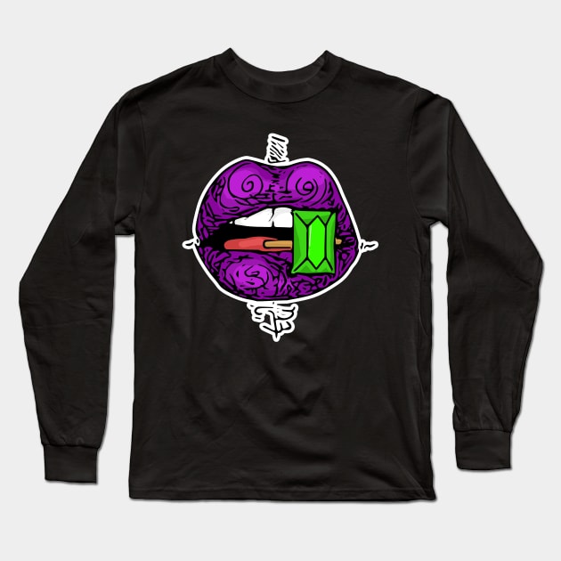 purple lips Long Sleeve T-Shirt by Gumdrop